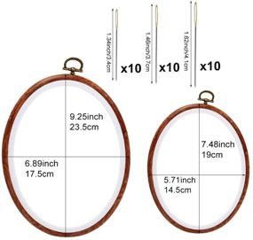 img 3 attached to 🧵 Pack of 4 Jupean Oval Embroidery Hoops with Imitated Wood Display Frame, Includes 30 Embroidery Needles - Ideal for Art Craft Sewing, Wall Hanging, and Cross Stitch Hoop