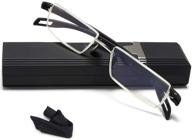 👓 premium half-frame computer readers for men and women - anti-blue light +1.5 strength eyeglasses: lightweight & thin optics logo