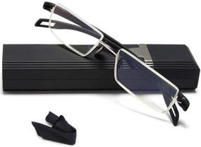 img 4 attached to 👓 Premium Half-Frame Computer Readers for Men and Women - Anti-Blue Light +1.5 Strength Eyeglasses: Lightweight & Thin Optics