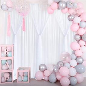 img 3 attached to 🎉 10ft X 7 ft White Tulle Backdrop Curtains for Parties, Weddings, Baby Showers, Birthdays, Bridal Showers | Sheer Backdrops Drapes Curtain Panel for Photobooth, Wrinkle-Free Chiffon Backdrop