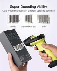 img 3 attached to Inateck BCST-60 Green Barcode Scanner: Wireless, 2600mAh Battery, 35M Range, Auto Scanning - Find the Best Deal Now!