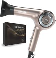 💨 ionic professional hair dryer with aero dc motor: 1875 watt blow dryer for salon-quality results - lightweight, quiet, ceramic tourmaline hairdryer with nozzle concentrator attachment for women and men - unikara logo