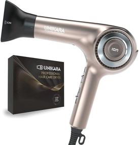 img 4 attached to 💨 Ionic Professional Hair Dryer with Aero DC Motor: 1875 Watt Blow Dryer for Salon-Quality Results - Lightweight, Quiet, Ceramic Tourmaline Hairdryer with Nozzle Concentrator Attachment for Women and Men - UNIKARA