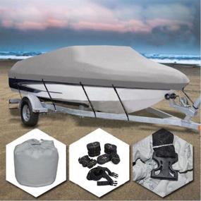 img 3 attached to 🚤 MOTOOS Boat Cover: Heavy Duty 600D Marine Grade Oxford Fabric - Waterproof & Trailerable - Compatible with 14-16Ft Length & 90" Beam Width V-Hull/Tri-Hull Trailer Fishing Ski Runabout - Gray