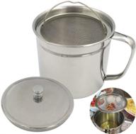 🔥 evelots oil storage can strainer: keep grease tidy & hassle-free, stainless steel container - 5 cups logo