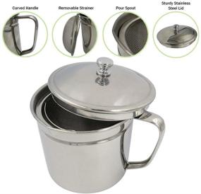 img 2 attached to 🔥 Evelots Oil Storage Can Strainer: Keep Grease Tidy & Hassle-free, Stainless Steel Container - 5 Cups