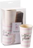 ☕ dayna lee disposable coffee cups with lids and sleeves - 16oz, pack of 12 logo