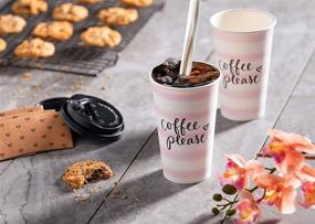 img 3 attached to ☕ Dayna Lee Disposable Coffee Cups with Lids and Sleeves - 16oz, Pack of 12