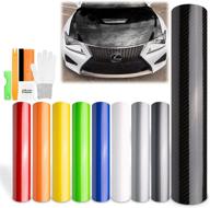 🚗 ezautowrap sample gray 7d carbon fiber high gloss car vinyl wrap sticker decal film sheet - bubble free air release technology - 4"x8" sample logo