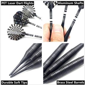 img 2 attached to ROOBEEO Soft Tip Darts Set with Plastic Tip and Brass Barrels, 18/22g, Aluminum Shafts, 6 Flights, Spare Dart Shaft and Soft Tips, Portable Case - Ideal for Electronic Dart Board