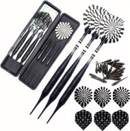 roobeeo soft tip darts set with plastic tip and brass barrels, 18/22g, aluminum shafts, 6 flights, spare dart shaft and soft tips, portable case - ideal for electronic dart board логотип