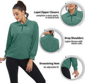 img 3 attached to 👕 Soneven Women's UPF50+ Half Zip Long Sleeve Hiking Shirt - Moisture Wicking Golf Pullover