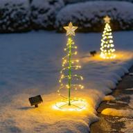 🎄 solar led christmas spiral lights - 50 metal leds, multi-colored & warm white, for outdoor & indoor xmas décor logo