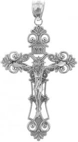 img 2 attached to 🔱 Sacred Sterling Silver INRI Crucifix Pendant: Perfect Women's Jewelry for Faithful Style