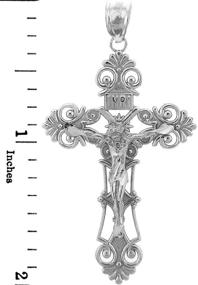 img 1 attached to 🔱 Sacred Sterling Silver INRI Crucifix Pendant: Perfect Women's Jewelry for Faithful Style