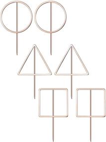 img 4 attached to FINREZIO Geometric Earrings Set for Women Girls - Round, Square, Triangle - 3 Color Options