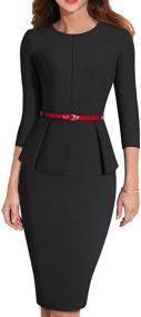 img 4 attached to HOMEYEE Womens Sleeve Office Peplum Women's Clothing