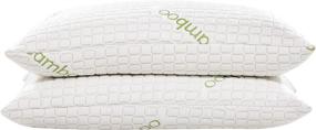 img 4 attached to 🛌 Adjustable Queen Size Bed Pillows - Shredded Memory Foam and Gel Fiber Fill - Set of 2 Sleep Pillows for Side and Back Sleepers - Includes Bamboo Rayon Covers - 2 Pack Sleep Pillows