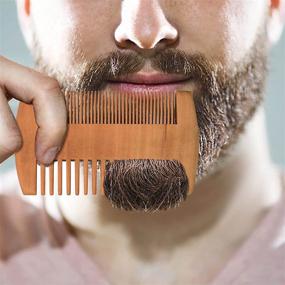 img 2 attached to 🧔 Beard Power Wooden Comb & Durable Case - Men's Sexy Beard Grooming Tool with Fine & Coarse Teeth, Pocket Comb for Beards & Mustaches, Brown Deer Design