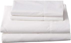 img 4 attached to 🛏️ Premium Quality Tribeca Living 800 Thread Count Egyptian Cotton Sateen Extra Deep Pocket Sheet Set - King Size, White