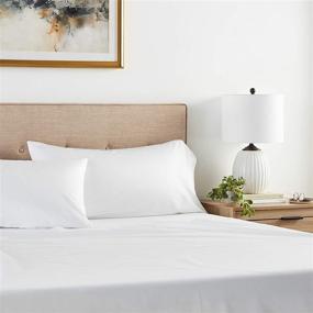 img 1 attached to 🛏️ Premium Quality Tribeca Living 800 Thread Count Egyptian Cotton Sateen Extra Deep Pocket Sheet Set - King Size, White