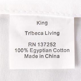 img 3 attached to 🛏️ Premium Quality Tribeca Living 800 Thread Count Egyptian Cotton Sateen Extra Deep Pocket Sheet Set - King Size, White