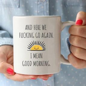 img 2 attached to Funny Mom Gift: Here We Go Again - Sarcastic Gag 🎁 Present for Christmas or Birthday - 11 oz Coffee Mug Tea Cup White