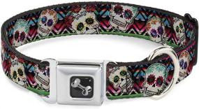 img 4 attached to Collar Seatbelt Buckle Skulls Zarape