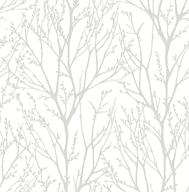 🌳 white & off-white treetops peel & stick wallpaper - nuwallpaper nu2394 логотип