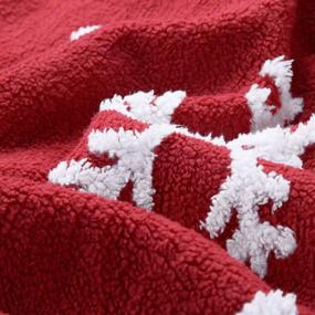 img 1 attached to Bedsure Snowflake Sherpa Fleece Throw Blanket in Red and White - Holiday Blanket 50x60 inches, Fuzzy Warm Throws for Winter Bedding, Couch, Sofa, and Gift