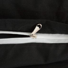 img 2 attached to 🖤 NTBAY наволочка для одеяла Queen из микрофибры - 3-х кусочный набор постельного белья однотонный с застежкой-молнией - черный