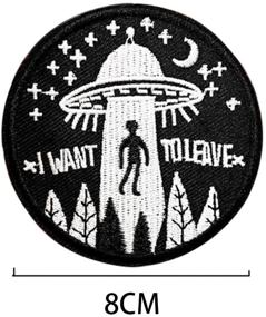 img 1 attached to XUNHUI UFO Alien Badges Patch Embroidered Applique 👽 Sewing Label Patches Clothes Stickers Apparel 5 Piece Set