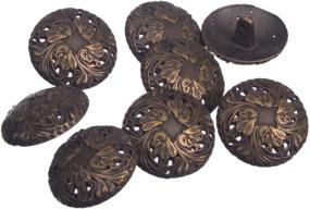 img 2 attached to Antique Brass Renaissance Floral Pattern Zinc Diecasted Shank Button - Size 36 Line