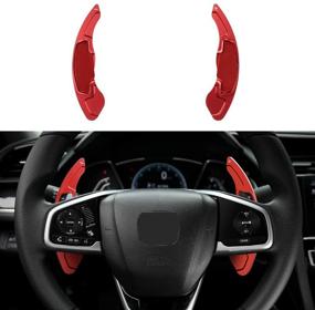 img 4 attached to 🚗 Enhance Your Driving Experience with Thenice Aluminium Alloy Shift Paddle Steering Wheel Shifter Paddlers Extension for Honda Civic Accord CR-V - Red (2017-2021)