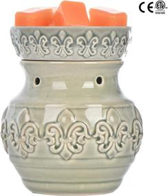 img 3 attached to 🌼 ASAWASA Ceramic Electric Wax Warmer Night Lamp: Discover Aromatherapy Bliss with Wax Melts, Essential Oils, and Fragrance Oils - Perfect for Home, Spa, and Office (Green Spearhead Flower)