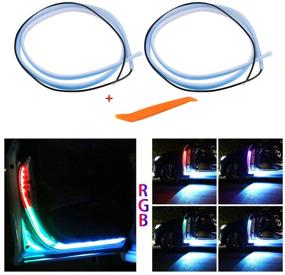 img 4 attached to 🚦 LECART 2Pcs RGB Car Door Warning Light - Anti-Collision Strobe Strip Light for Auto Safety and Decor