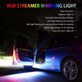 img 3 attached to 🚦 LECART 2Pcs RGB Car Door Warning Light - Anti-Collision Strobe Strip Light for Auto Safety and Decor