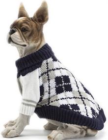 img 4 attached to Hapee Pet Clothes: Stylish Diamond Plaid Cat Dog Sweater and Other Accessories – Perfect Dog Apparel for Your Pet!