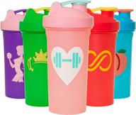 [5 pack] protein shaker bottles with shake ball - 24 oz, dishwasher safe blender shaker bottles for protein mixes, shaker cup for protein shakes pre & post workout - gifts, gym by jeela sports logo