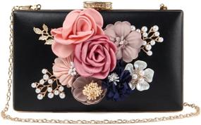 img 4 attached to 🌺 Lanpet Women's Evening Bag: Exquisite Flower Wedding Clutch Purse with Beaded Floral Design for Brides
