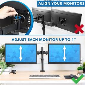 img 1 attached to Mount-It! Dual Monitor Mount: Enhanced Desk Stand Arm for 2 Screens, 17-27 Inch Computers, VESA 75-100 Compatible Displays