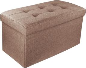 img 3 attached to Upholstered Folding Storage Ottoman Padded Furniture and Accent Furniture