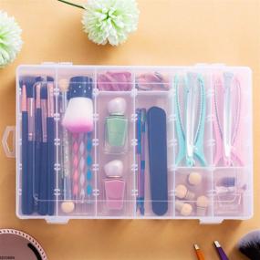 img 1 attached to 📦 Versatile 36-Grid Plastic Organizer Box: Ideal for Beads, Crafts, Jewelry, Fishing Tackles & Earrings – Adjustable Dividers Included!