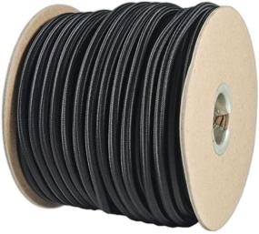 img 1 attached to 🌊 Moisture & UV Resistant Marine Grade Shock Cord - 100% Stretch - Ideal for DIY Projects, Tie Downs, Recreation - Indoor and Outdoor Use - Black, 1/8 Inch x 25 Feet