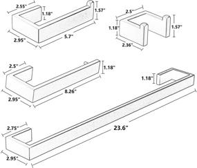 img 2 attached to 🛁 4-Piece Bathroom Hardware Accessory Set, Matte Black Towel Bar Set - SUS304 Stainless Steel Bath Hardware Set with Towel Holder, Double Robe Hooks, Toilet Paper Holder, and Hand Towel Ring - Wall Mounted
