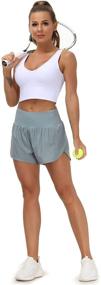 img 2 attached to 🩳 Womens High Waisted Quick Dry Athletic Workout Shorts with Mesh Liner and Zipper Pockets - THE GYM PEOPLE