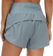 🩳 womens high waisted quick dry athletic workout shorts with mesh liner and zipper pockets - the gym people логотип