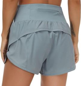 img 4 attached to 🩳 Womens High Waisted Quick Dry Athletic Workout Shorts with Mesh Liner and Zipper Pockets - THE GYM PEOPLE