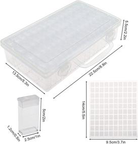 SGHUO 64 Grids 5D Diamond Painting Box Storage Containers Diamond Art DIY Accessories with 200pcs Label Stickers for Beads Seeds Crafts