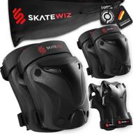 🛹 skatewiz roller skating protective gear, knee and elbow pads with wrist guards [6pc] for adults and kids - climate neutral skateboard pads logo